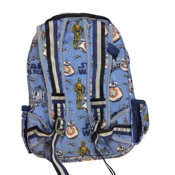 Star Wars Kids Backpack With BB-8 R2-D2 & C-3PO Print - Blue pottery Barn Kids - Picture 3 of 9
